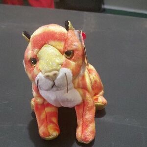 Ty Orange and Yellow Striped Stuffed Tiger